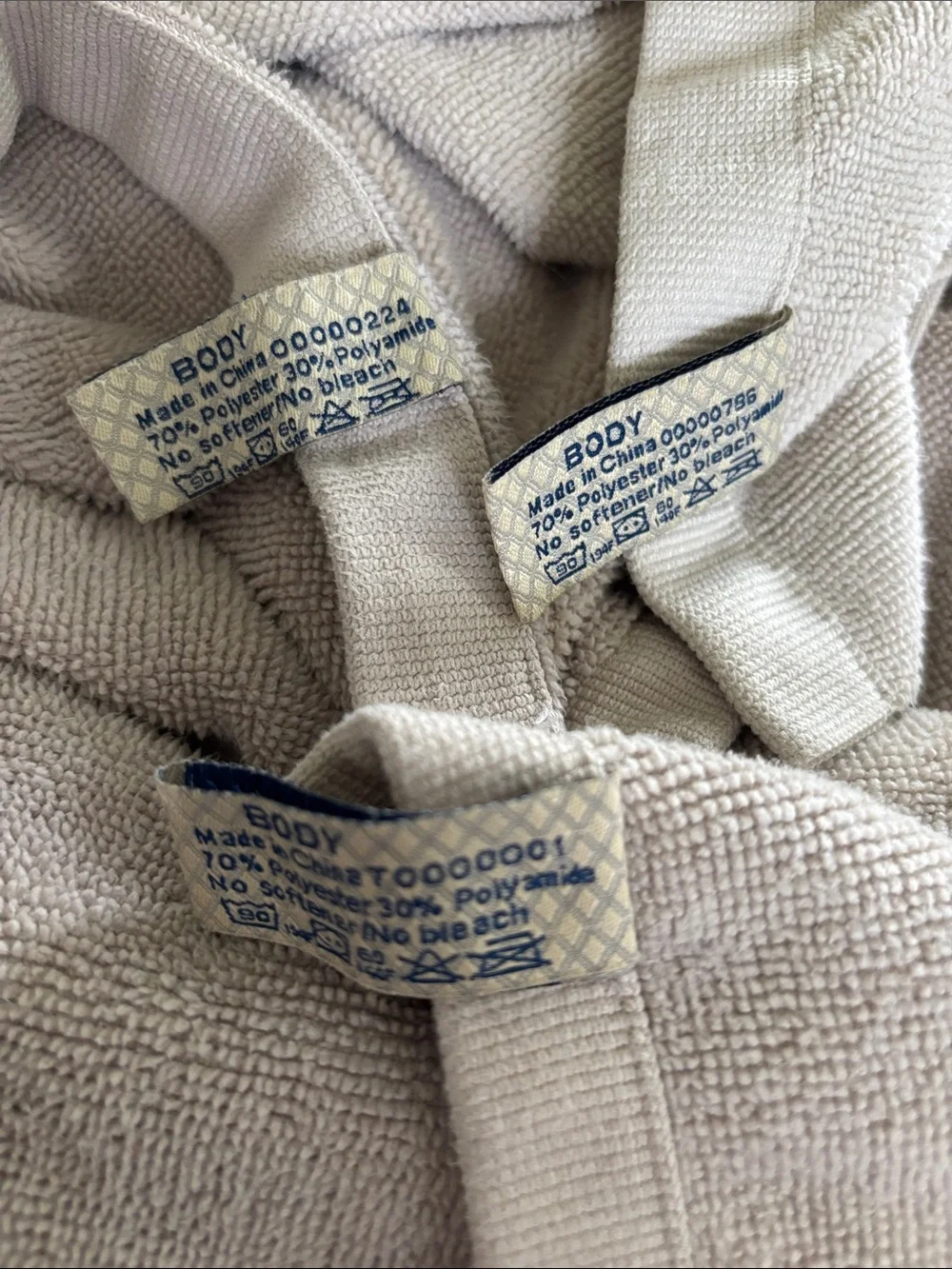 Norwex Bath Body Towels Lightweight Terry Tan 2 Bath 1 Hand Towel Loop Hanger